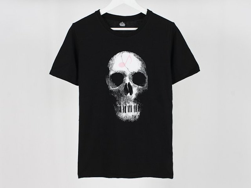 Piano Skeleton Song of Death Boy - Men's T-Shirts & Tops - Cotton & Hemp Black