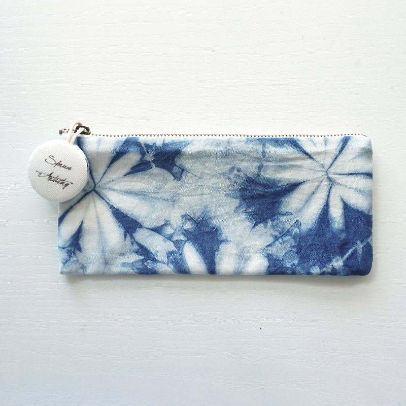 S.A x Spring, Indigo dyed Handmade Pencil Case - Pencil Cases - Cotton & Hemp Blue