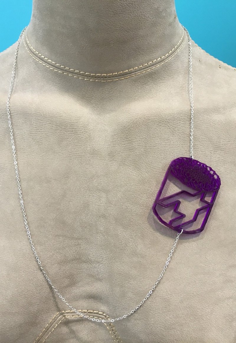 獨家時尚激光切蟹壽司項鍊 - 項鍊 - 塑膠 紫色