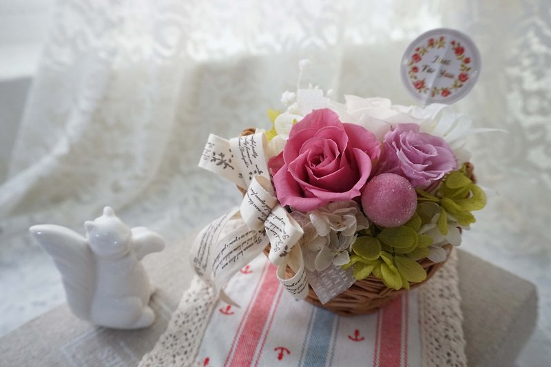 Amaranth stars flowers - Maximo Oliveros small basket*exchange gifts*Valentine's Day*wedding*birthday gift - ตกแต่งต้นไม้ - พืช/ดอกไม้ สึชมพู