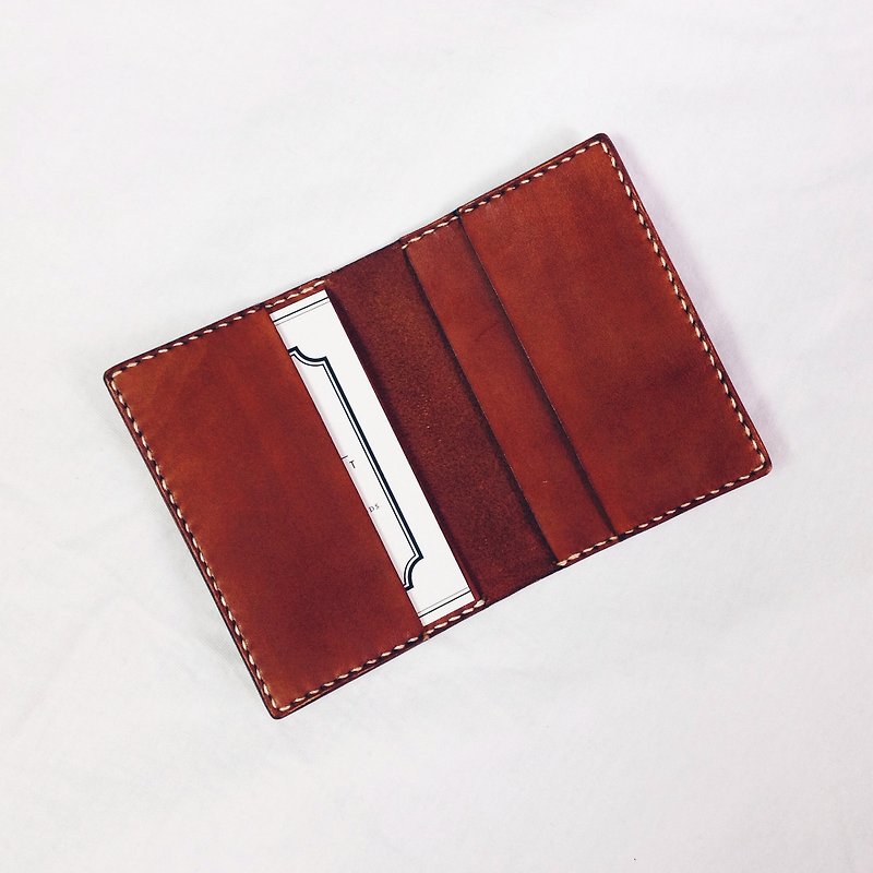 [NINOX] Handmade leather card holder - ที่เก็บนามบัตร - หนังแท้ สีแดง