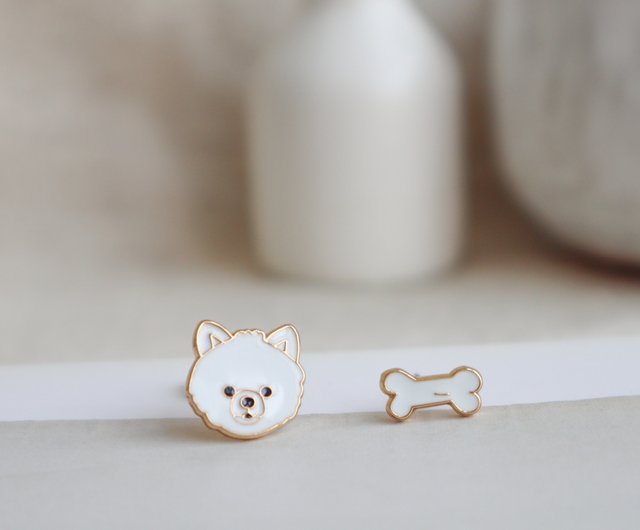 dog clip on earrings