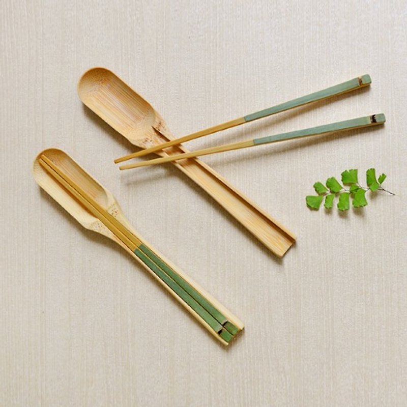 Green Bamboo Flatware - ช้อนส้อม - ไม้ไผ่ สีเขียว