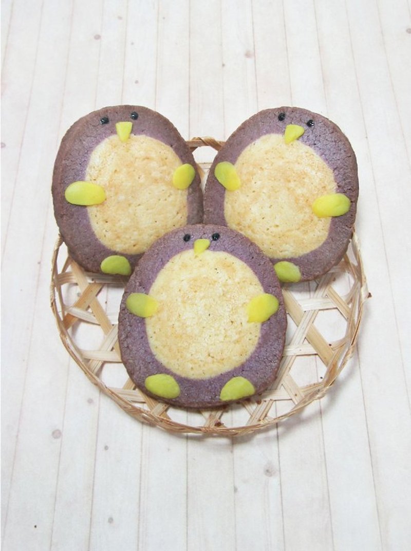 JMI 手作烘焙坊 企鵝寶寶造型手工餅乾(共10片 5小包) - 手工餅乾 - 新鮮食材 紫色