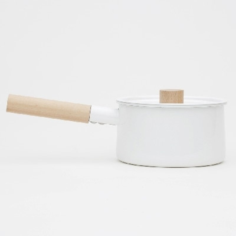 kaico enamel pot with one hand - Cookware - Other Materials White