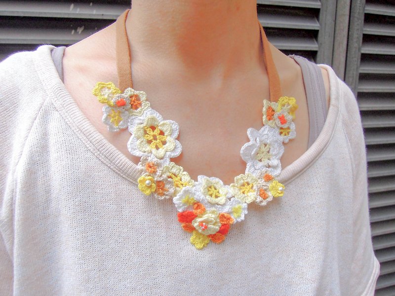 Flower Triangle - Necklaces - Other Materials Yellow