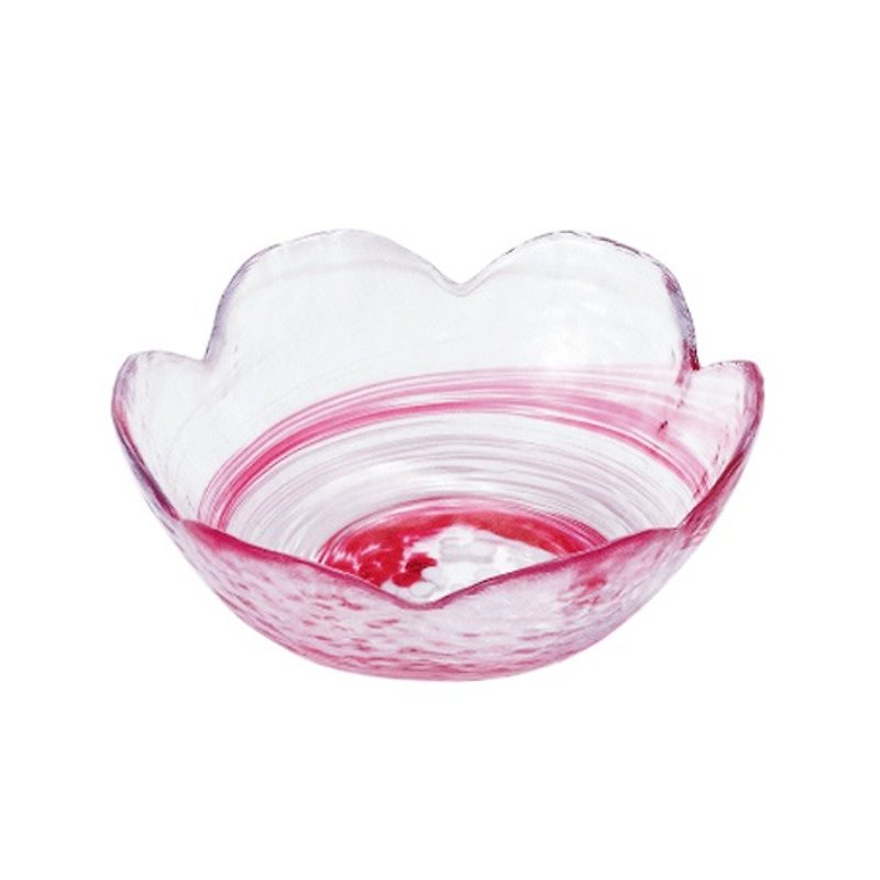 13.7cm [MSA] Japanese hand-made dish (red) color plate glass Japan Tsugaru Japanese Wobble - Small Plates & Saucers - Glass White