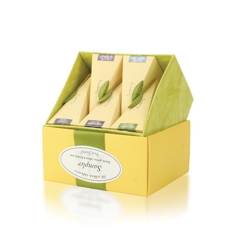 Tea Forte 10 into a silk pyramid tea bags - classic highlights Sampler Petite Ribbon Box - Tea - Fresh Ingredients 