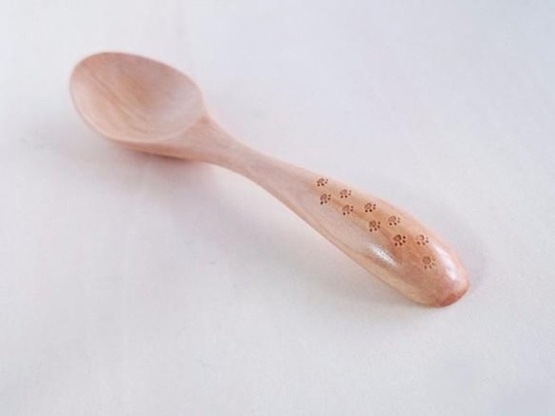 肉球腳印小湯匙 - 餐具/刀叉湯匙 - 木頭 咖啡色