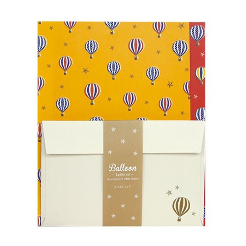 日本【LABCLIP】Letter Set 系列 Balloon 信紙組 / 黃色 - 卡片/明信片 - 紙 黃色