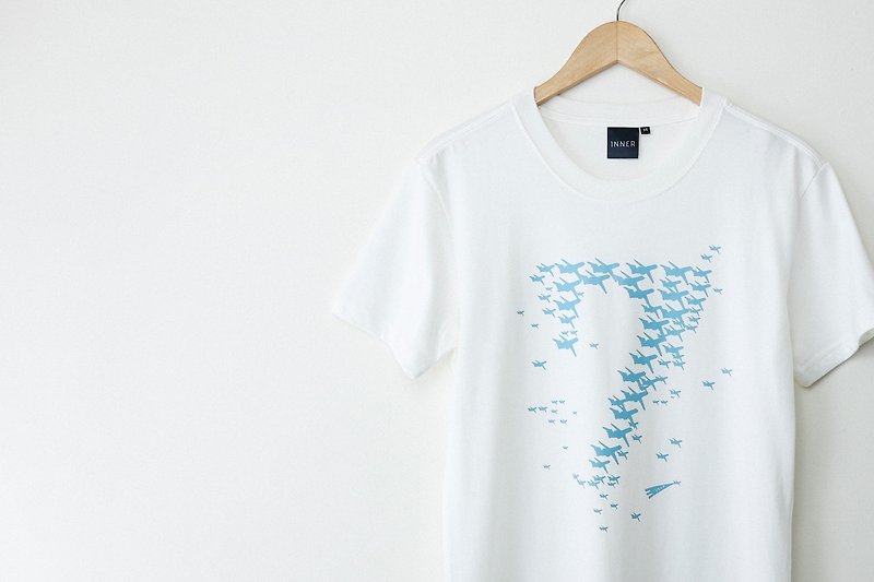 INNER | Lucky Airplane 7 T-Shirt - Milky White Only Female S No. - Men's T-Shirts & Tops - Other Materials White