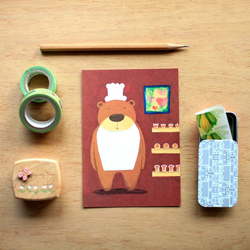 Postcard ∣ Bread Bear - การ์ด/โปสการ์ด - กระดาษ หลากหลายสี