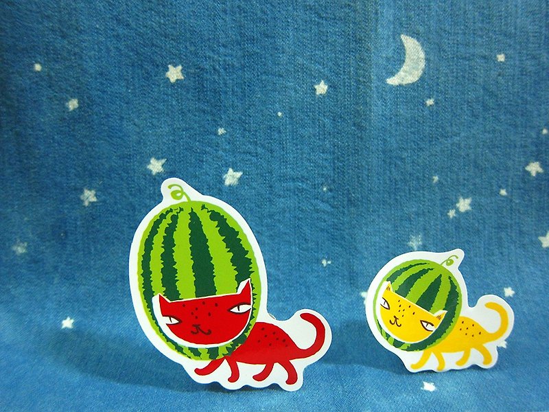 Watermelon Cat sticker - Stickers - Paper Green