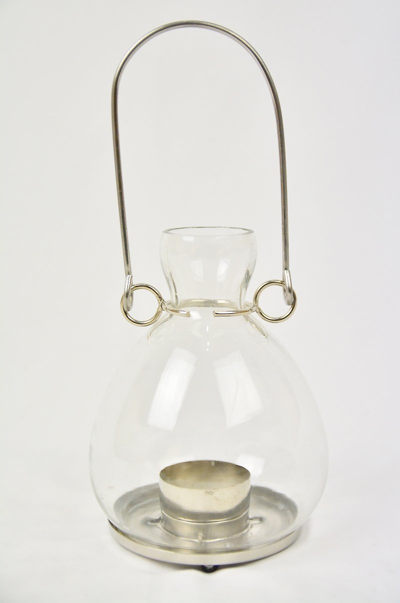 Recycled glass candlestick hook _ _ fair trade - เทียน/เชิงเทียน - แก้ว ขาว