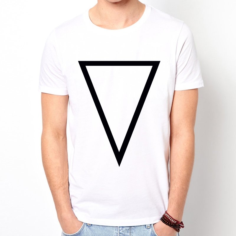 Inverted Prism A short-sleeved T-shirt -2 color triangle geometric cheap fashion design own brand - เสื้อยืดผู้ชาย - วัสดุอื่นๆ หลากหลายสี