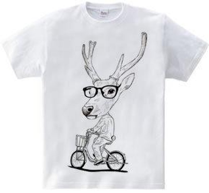 Deer bicycle (5.6oz) - เสื้อยืดผู้หญิง - วัสดุอื่นๆ 