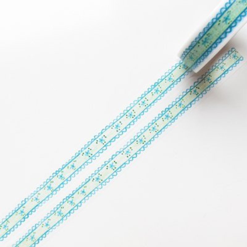 Aimez le style 和紙膠帶 (01450 花邊蕾絲-粉綠) - Washi Tape - Paper Green