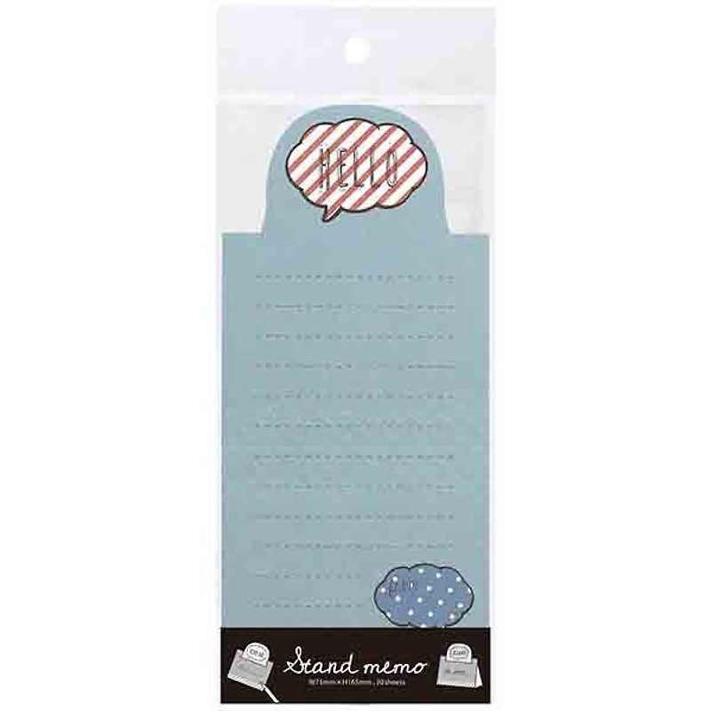 Japan【LABCLIP】Stand memo/HELLO - Sticky Notes & Notepads - Paper Blue