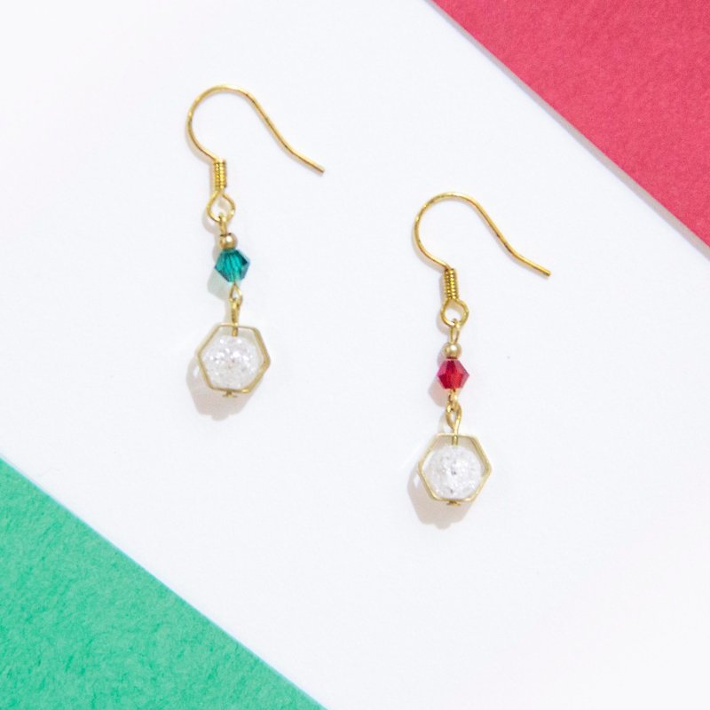 Christmas gift / celebration- Bronze earrings - Earrings & Clip-ons - Gemstone Green