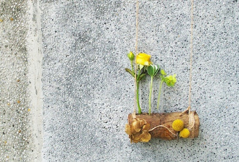 Wooden Swing-Dry Flower Test Tube Flower (Large) - Plants - Wood Brown