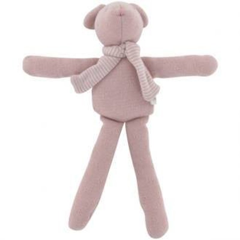 法國品牌 動物安撫玩偶-粉小熊 - 口水肩/圍兜 - 棉．麻 粉紅色