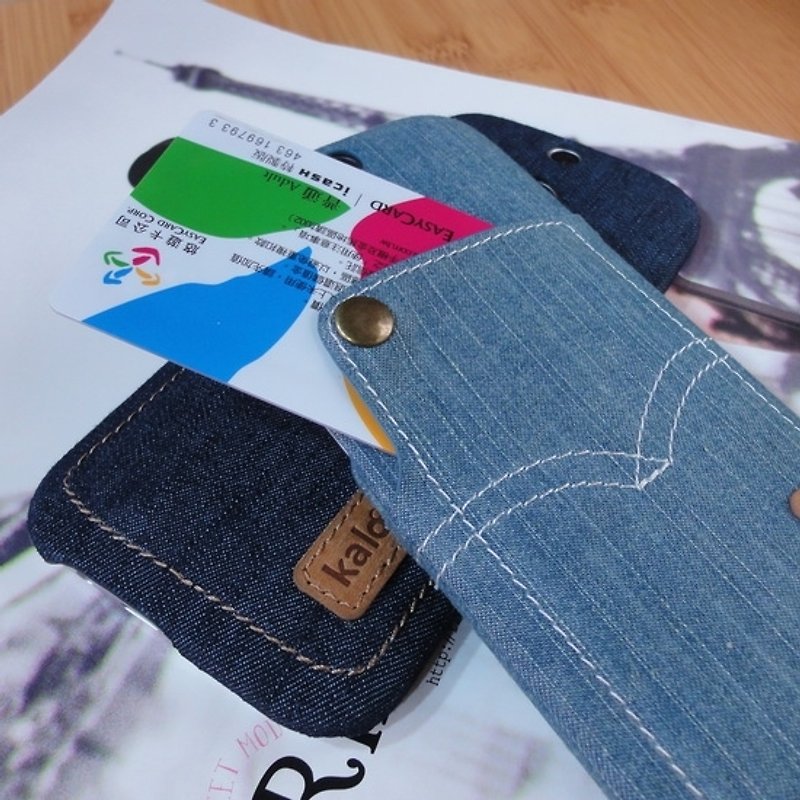 Kalo 卡樂創意 hTC One M8 個性丹寧卡片口袋保護殼-淺藍 - 其他 - 其他材質 藍色
