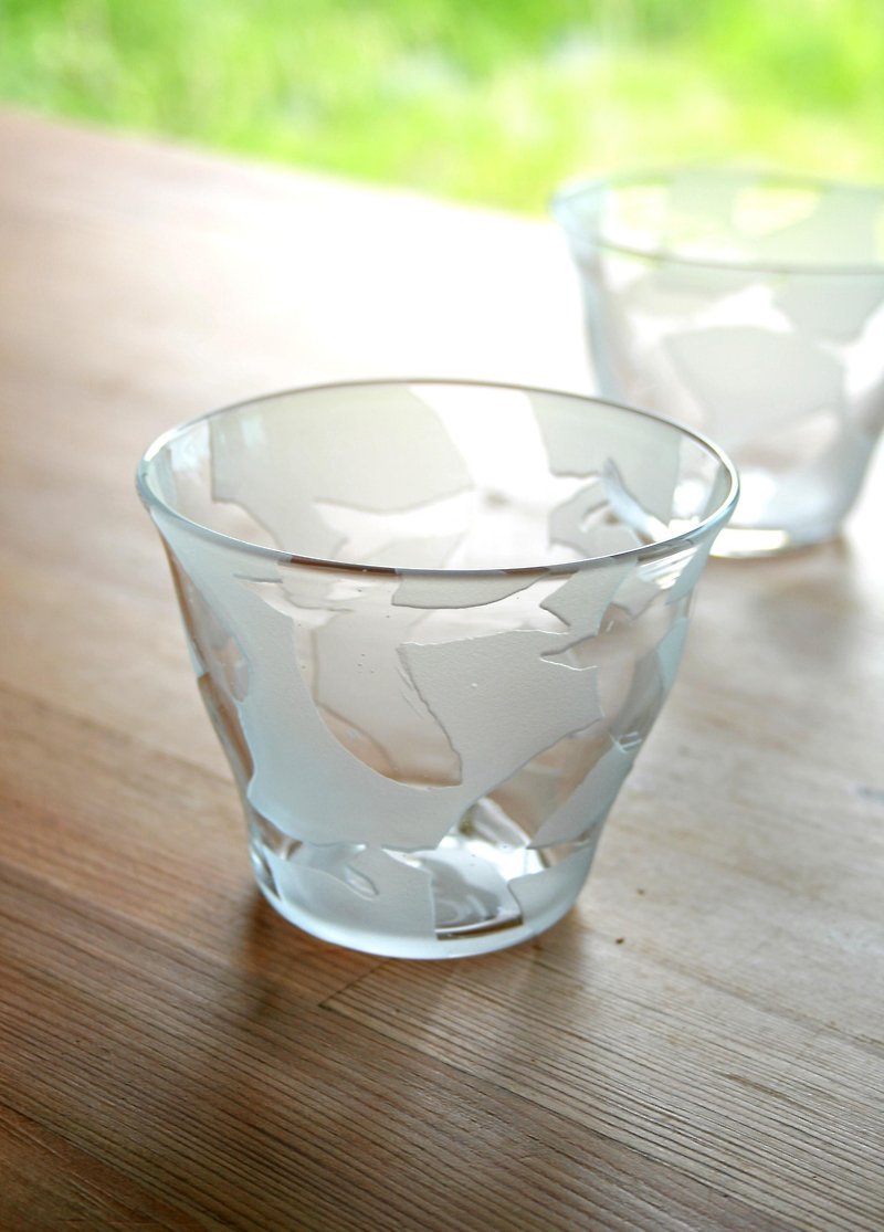 鳥模様のロックグラス - 茶具/茶杯 - 玻璃 白色