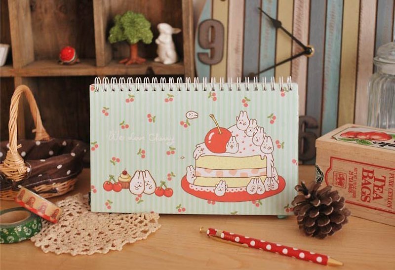 Mori Shu x Dimanche joint color week Notepad < Shu Ma rabbit sweet cherry on the cake section > - Notebooks & Journals - Paper Multicolor