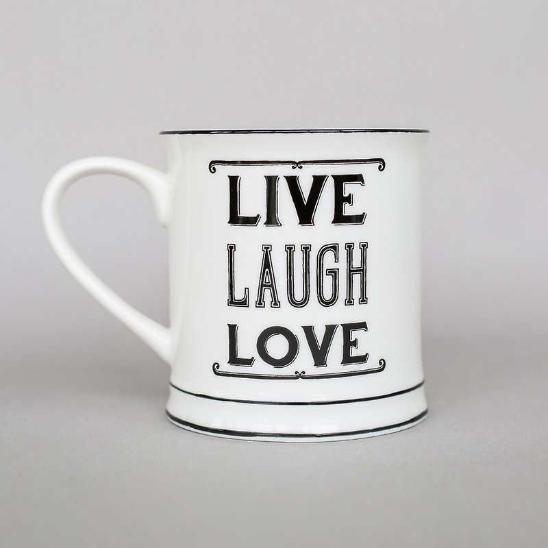 OOPSY Life-Live, Smile, Love Mug-RJB - ถ้วย - วัสดุอื่นๆ ขาว