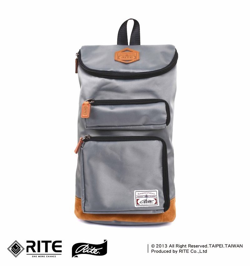 -NEW ARRIVAL春夏新款 / 口袋小桶包 ｜灰尼龍 - Messenger Bags & Sling Bags - Waterproof Material Gray