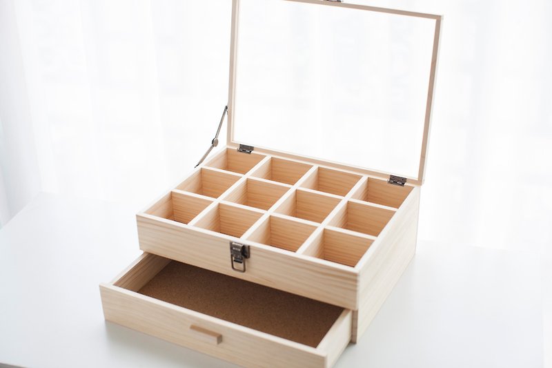 客製化訂製松木盒可加玻璃隔層雷射雕刻鑰匙鎖頭 - 居家收納/收納盒/收納用品 - 木頭 咖啡色