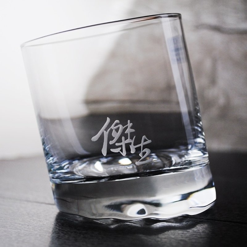 300cc【MSA 書法水晶杯客製】SCHOTT ZWIESEL德國蔡司10°Barserie水晶威士忌杯 世界最佳的水晶玻璃 客製化 - 酒杯/酒器 - 玻璃 灰色