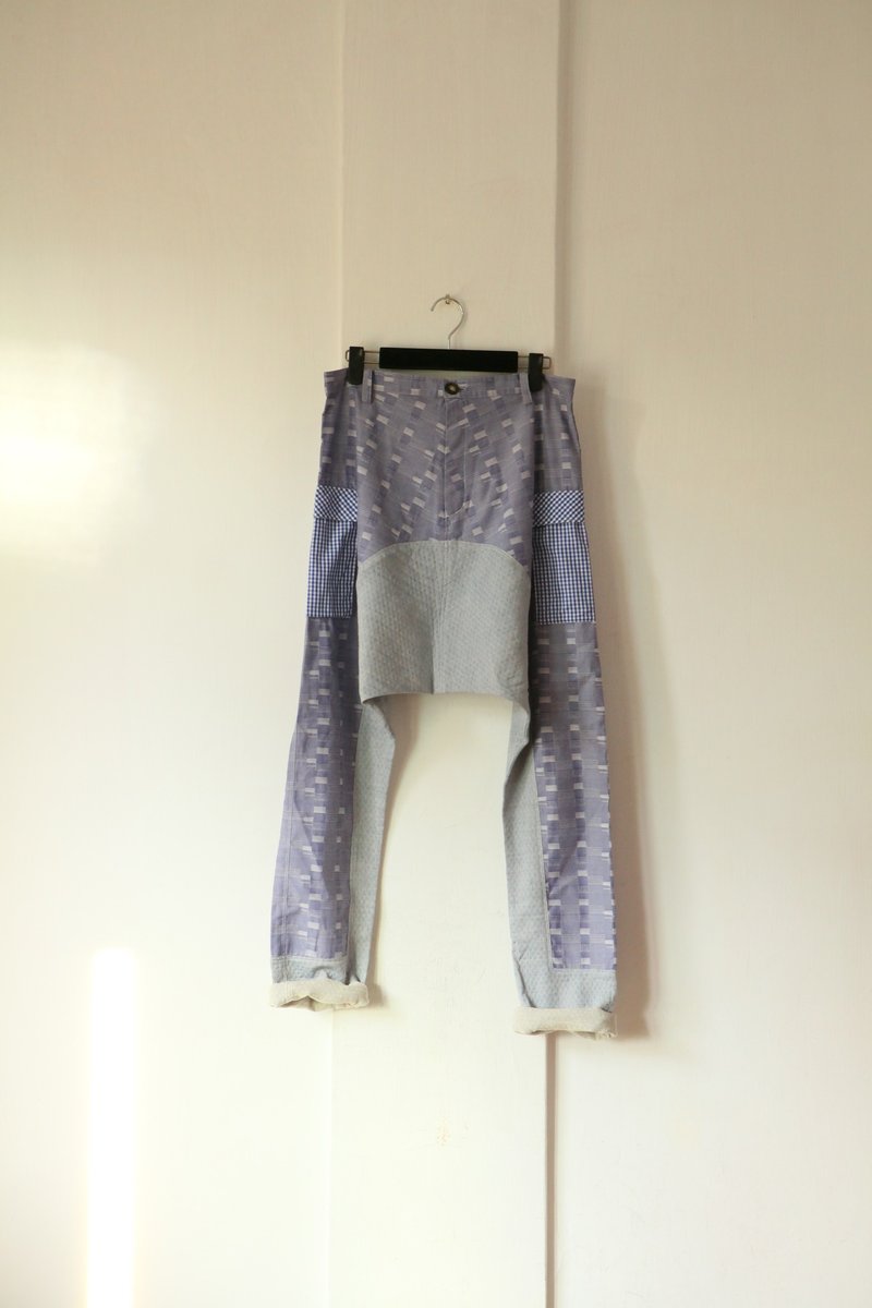 Envol Avecの寧男性ヘイグ低パンツ/ブルーオックスフォード - パンツ メンズ - その他の素材 ブラック