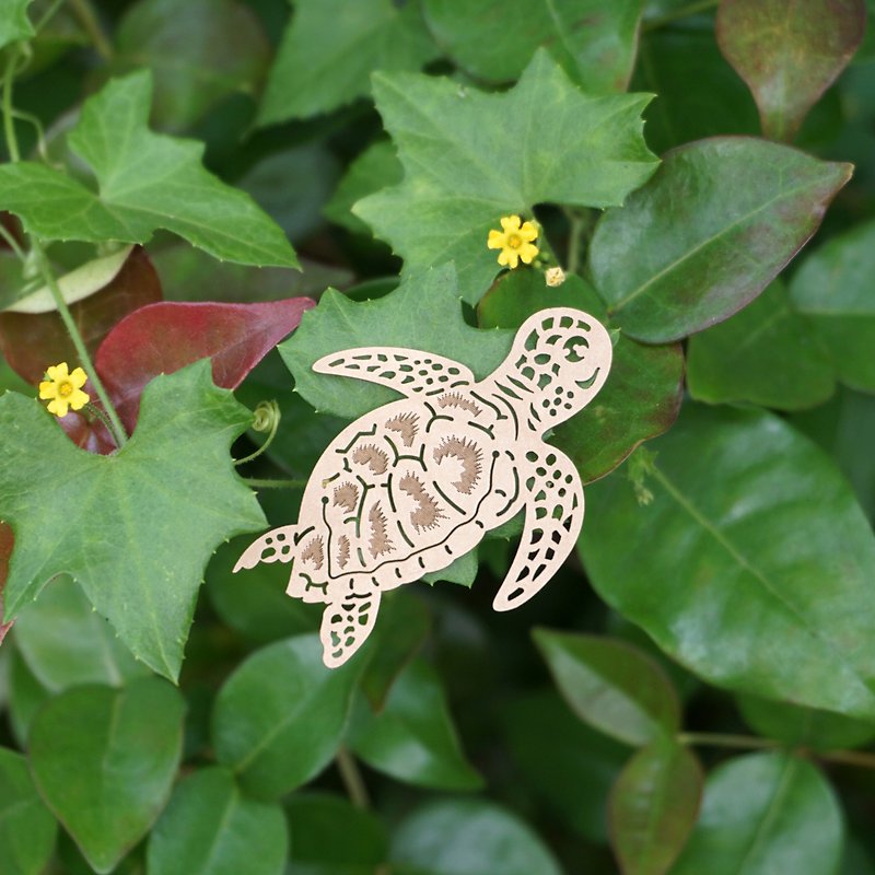 Mai Mai Zoo-Green Turtle Paper Carving Bookmark | Cute Animal Healing Small Things Stationery Gifts - Bookmarks - Paper Khaki