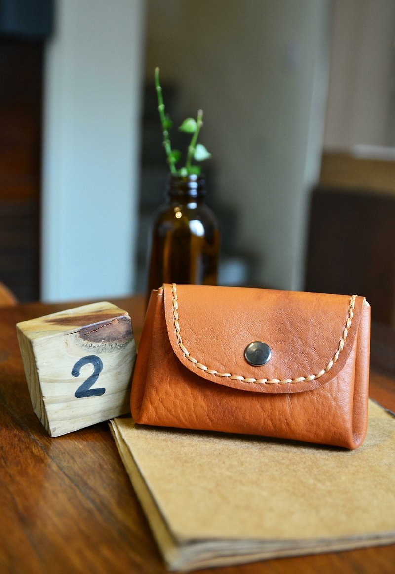 Hand-made leather ─ retro purse. Mushrooms poet + Handmade = The Mushroom Hand. - Coin Purses - Genuine Leather Multicolor