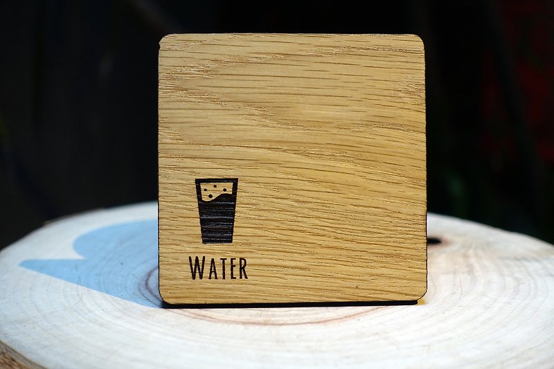 [EyeDesign saw a cup pad design] - "WATER" - ที่รองแก้ว - ไม้ 