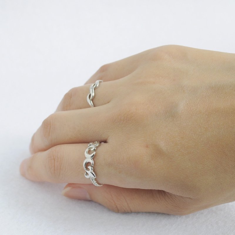 Classical pattern chain ring 925 sterling silver - แหวนทั่วไป - เงินแท้ สีเงิน