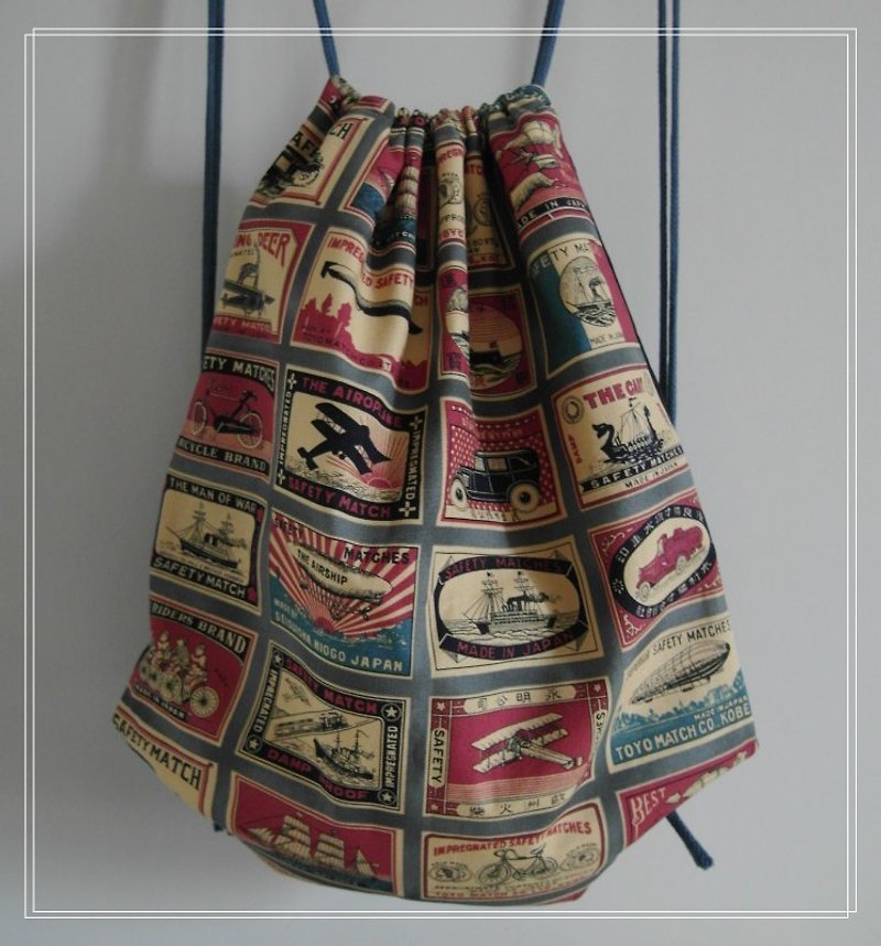 ~米+熊~ 復古 束口袋背包 (日系 復古風 款 ) - ショルダーバッグ - その他の素材 ブラック