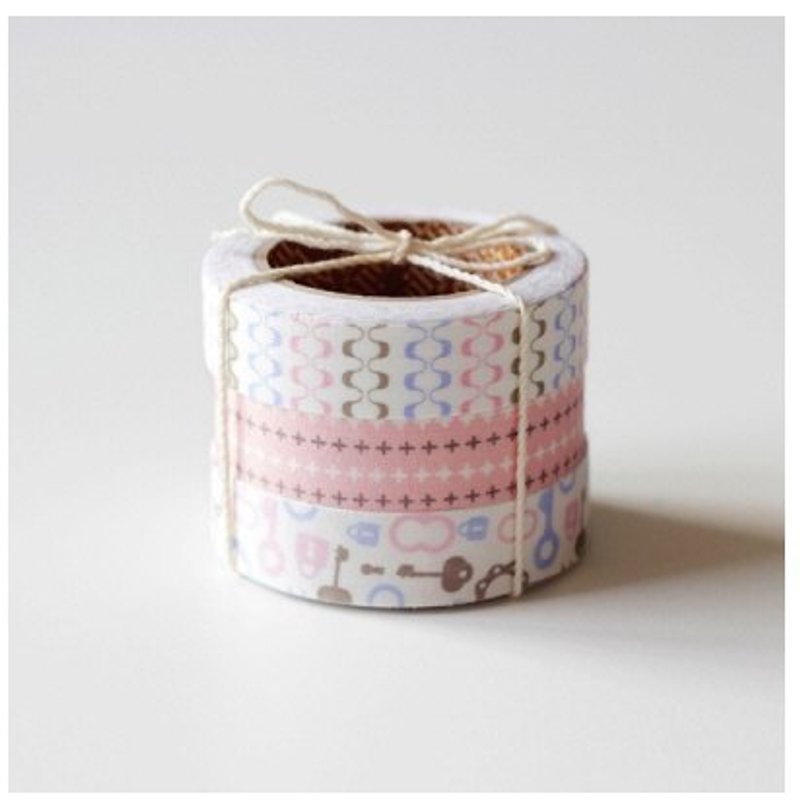 Nordic Dailylike fabric tape cloth tape (c into) 17-MAZE, E2D94920 - Washi Tape - Other Materials Pink