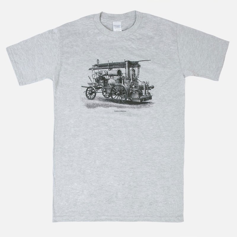 T-Shirt  Vintage Firefighting Truck - เสื้อยืดผู้ชาย - ผ้าฝ้าย/ผ้าลินิน สีเทา