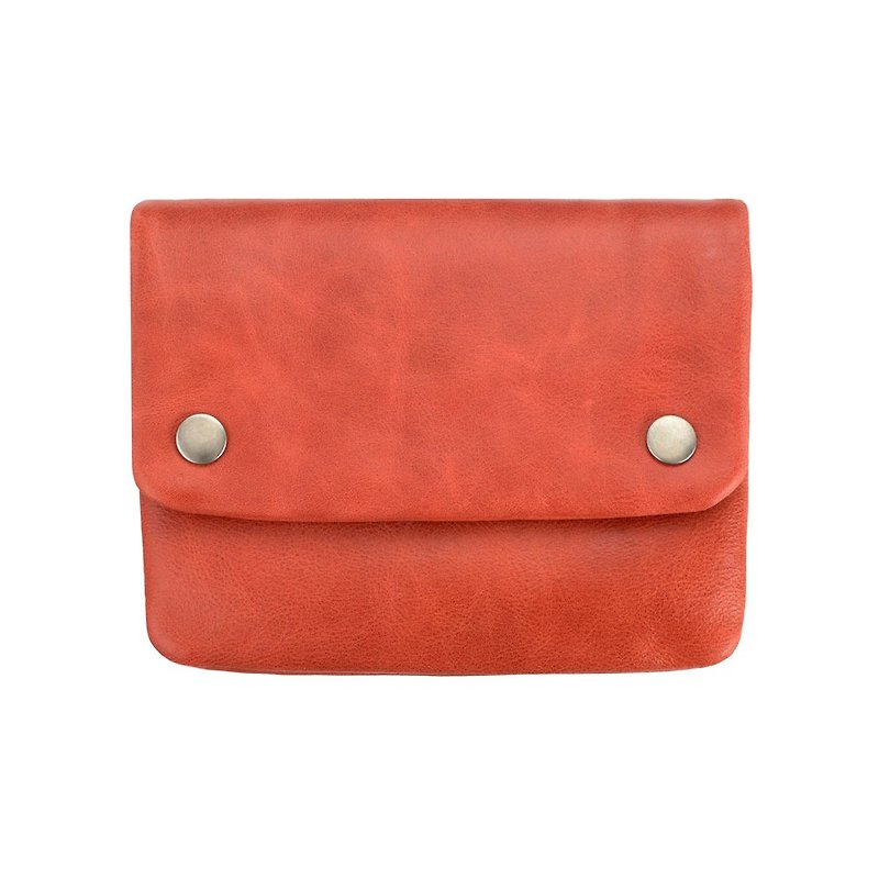 NORMA middle clip_Red / red - Wallets - Genuine Leather Red