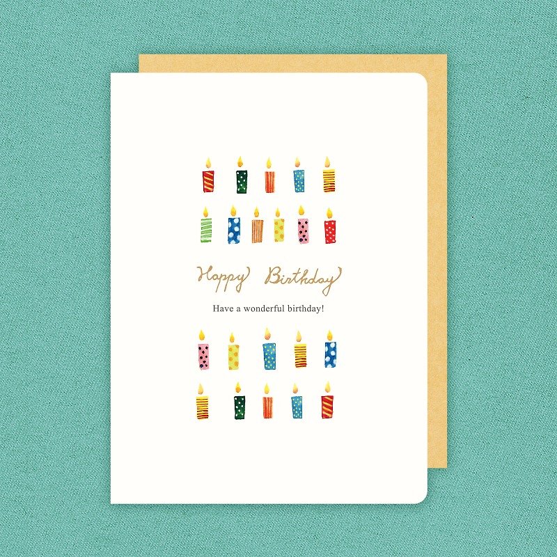 Berger stationery x watercolor hand-painted thick card [elephant / cake / balloon / candle] four designs - การ์ด/โปสการ์ด - กระดาษ ขาว