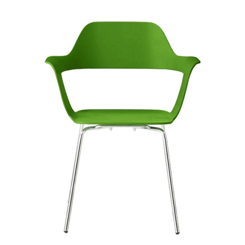 MU Mu_Four-legged Stacking Chair/Green Che Mu (Products are only delivered to Taiwan) - เก้าอี้โซฟา - พลาสติก สีเขียว