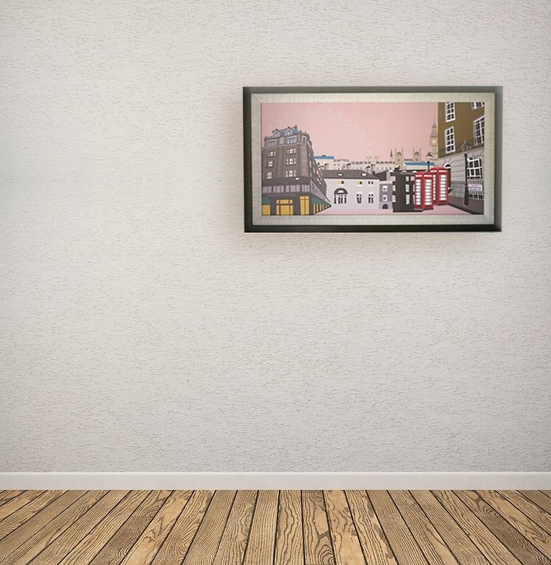 【方塊所堆積起的城市風景】木框畫◆◇◆倫敦◆◇◆ - Posters - Other Materials Pink