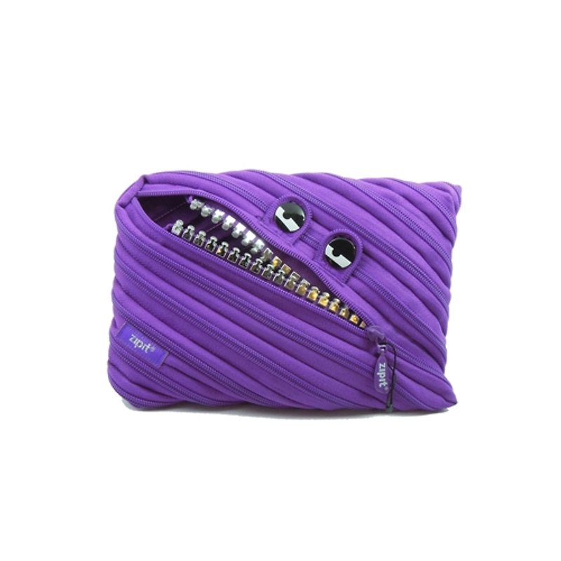 Zipit monster zipper bag Gangya Edition (Large) - Purple - กระเป๋าเครื่องสำอาง - วัสดุอื่นๆ สีม่วง