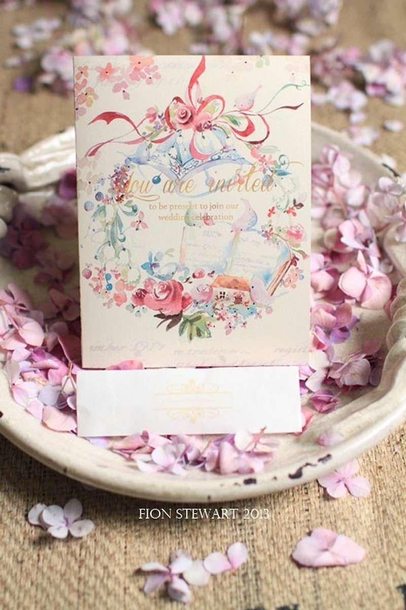 fion stewart婚卡/萬用邀請卡--華麗粉紫（單張空白邀卡） - 心意卡/卡片 - 紙 粉紅色