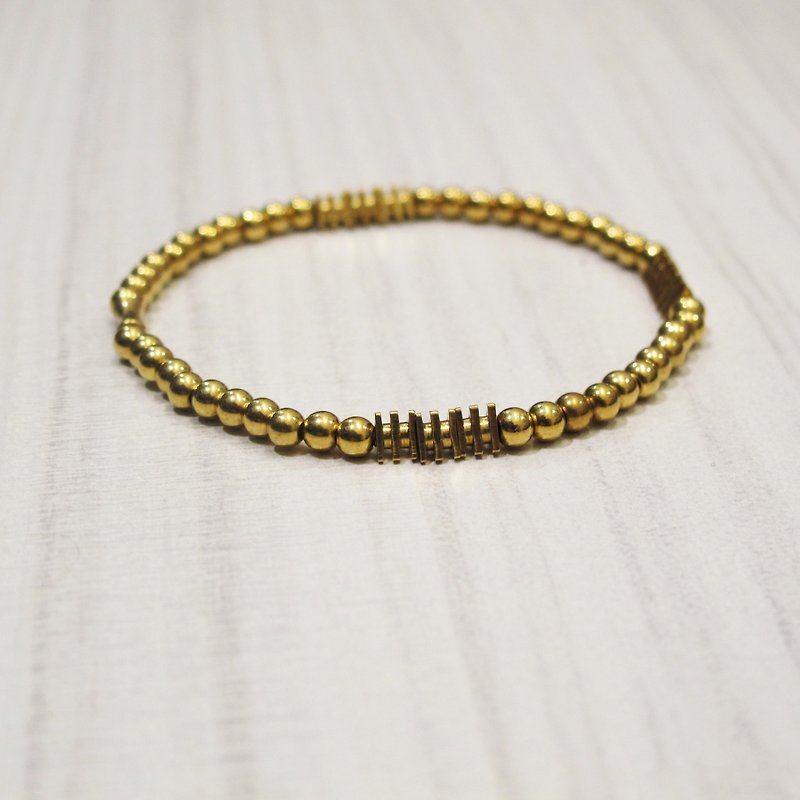 Gift preferred brass gold silk plain simple neutral bracelet - สร้อยข้อมือ - วัสดุอื่นๆ สีทอง