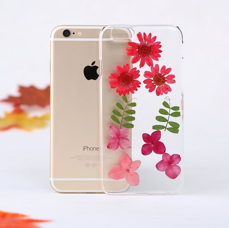 手機殼 iPhone殼 Samsung押花手機保護殼 iPhone手機套Flower iPhone Case Clear Samsung Case - 手機殼/手機套 - 植物．花 多色