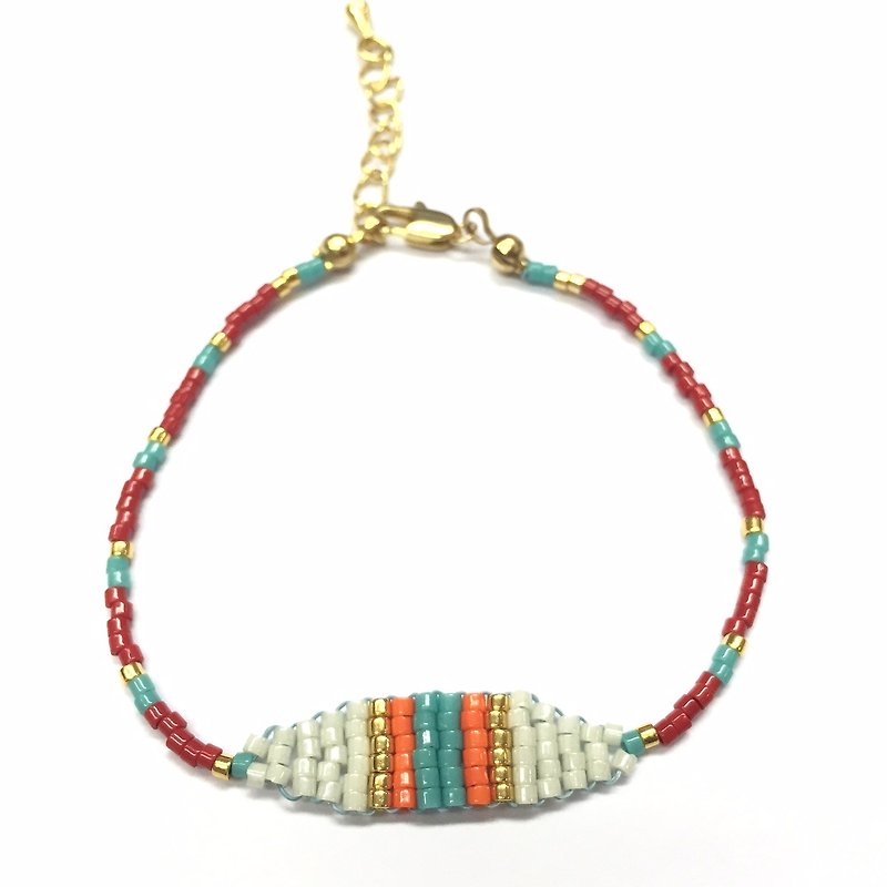 ololssim white and red vintage ethnic bracelet (0826) - Bracelets - Other Materials Multicolor