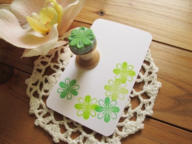 Apu Handmade Chapter Versatile Eight Petal Flower Stamp Pocket Book Stamp - Cards & Postcards - Rubber 